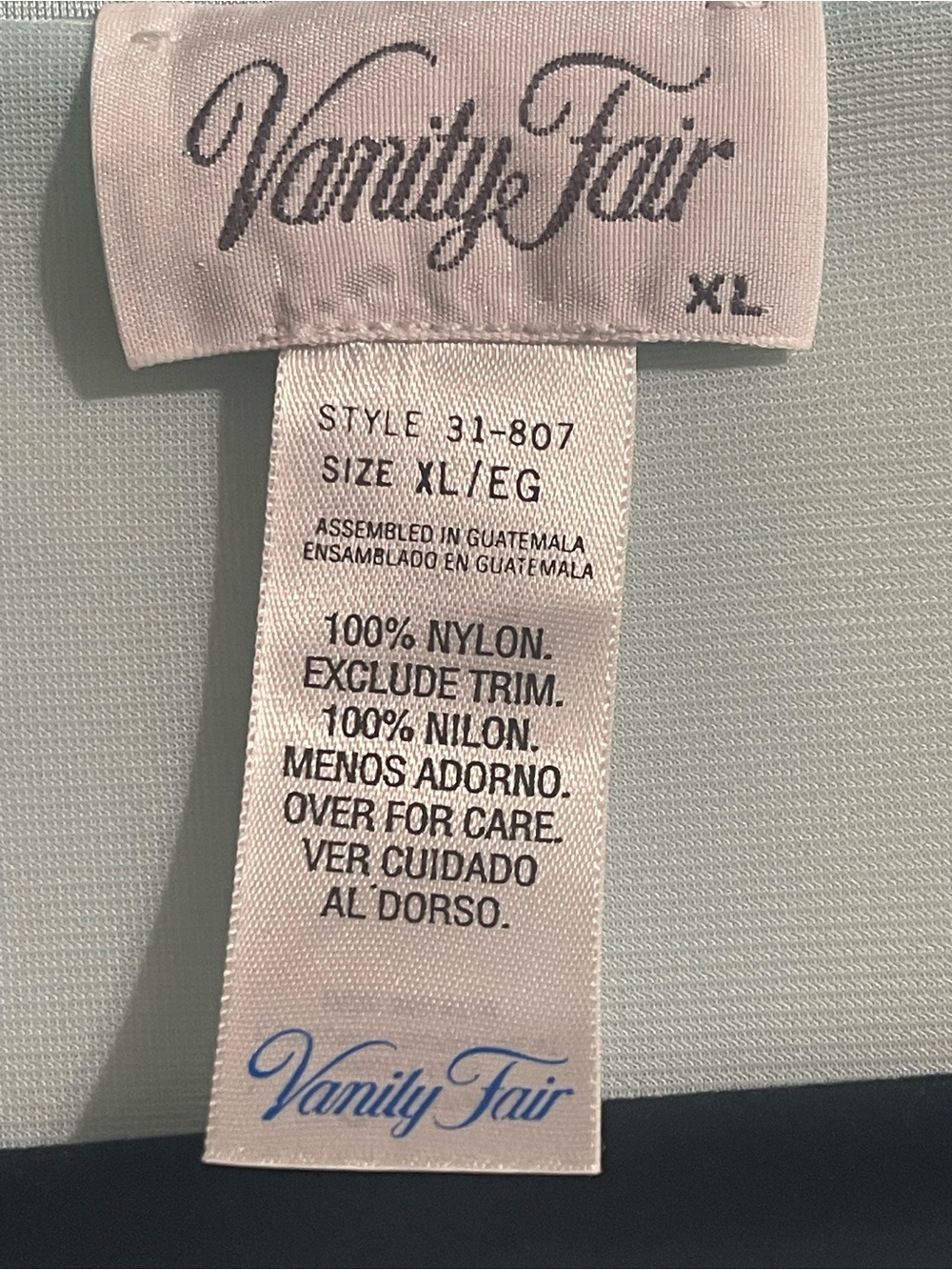 Vintage Vanity Fair Nylon W/Satin Trimming Dressing Robe Pastel Teal size XL - Picture 3 of 3